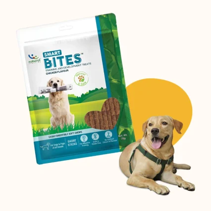 Treats for dogs. Smart bites are used to enhance learning during training for dogs. They are delicious.